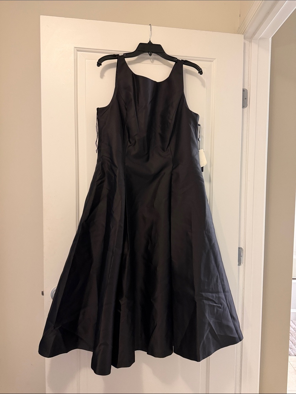 Adrianna Papell Black Sleeveless A-Line Prom Dress